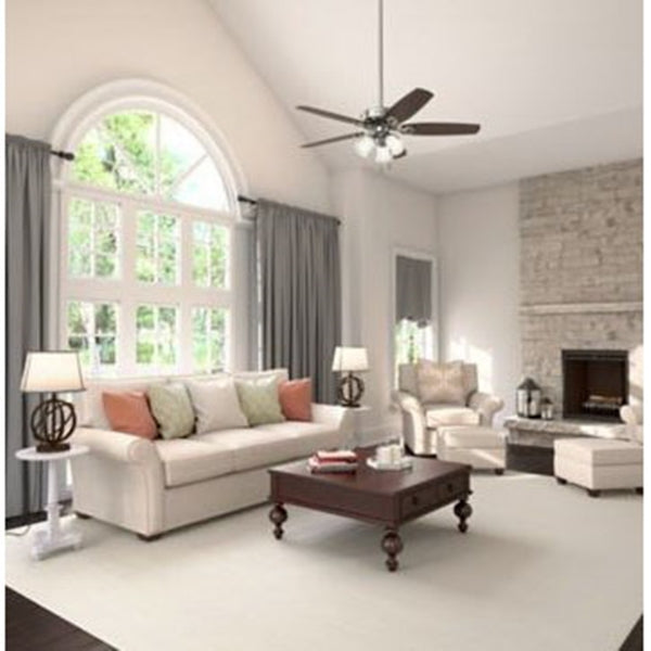 Hunter 53237 Ceiling Fan, 5-Blade, Brazilian Cherry/Harvest Mahogany Blade, 52 in Sweep, Fiberboard Blade, 3-Speed