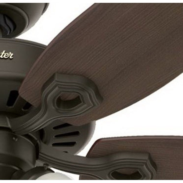Hunter 53238 Ceiling Fan, 5-Blade, Brazilian Cherry/Harvest Mahogany Blade, 52 in Sweep, Fiberboard Blade, 3-Speed