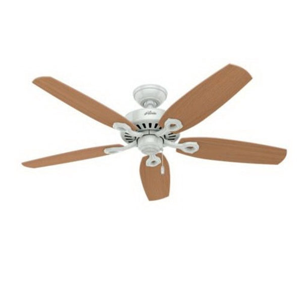 Hunter 53089 Ceiling Fan, 5-Blade, Beech/White Blade, 52 in Sweep, 3-Speed, With Lights: Yes