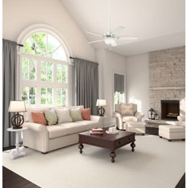 Hunter 53089 Ceiling Fan, 5-Blade, Beech/White Blade, 52 in Sweep, 3-Speed, With Lights: Yes