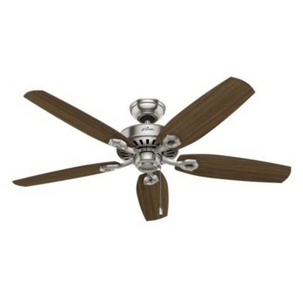 Hunter Builder Elite Series 53241 Ceiling Fan, 5-Blade, Brazilian Cherry/Harvest Mahogany Blade, 52 in Sweep, 3-Speed
