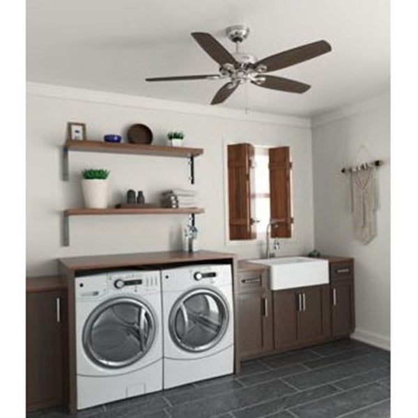 Hunter Builder Elite Series 53241 Ceiling Fan, 5-Blade, Brazilian Cherry/Harvest Mahogany Blade, 52 in Sweep, 3-Speed