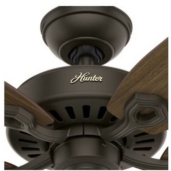 Hunter Builder Elite Series 53242 Ceiling Fan, 5-Blade, Brazilian Cherry/Harvest Mahogany Blade, 52 in Sweep, 3-Speed