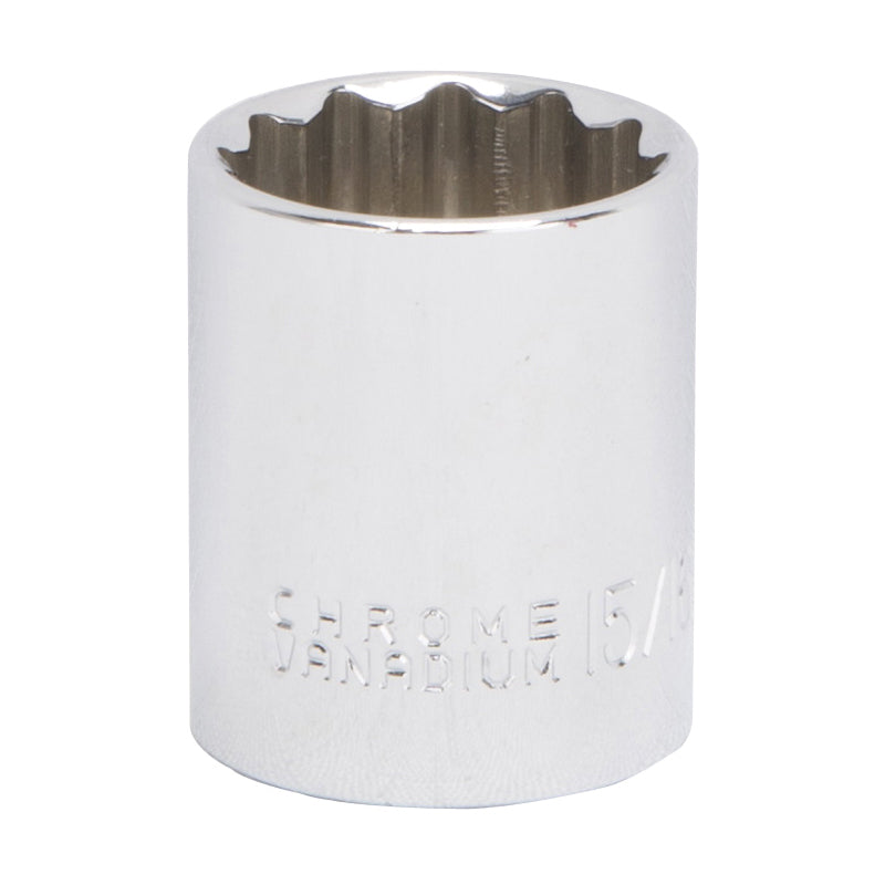 Vulcan MT6517999 Drive Socket, 15/16 in Socket, 1/2 in Drive, 12-Point, Chrome Vanadium Steel, Chrome