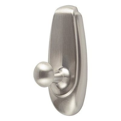Command 17062-BN Decorative Hook, 1 lb, 1-Hook, Plastic, Brushed Nickel