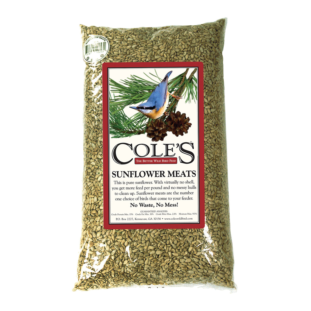 Cole&#39;s SM10 Sunflower Meats Bird Seed, 10 lb Package, Bag