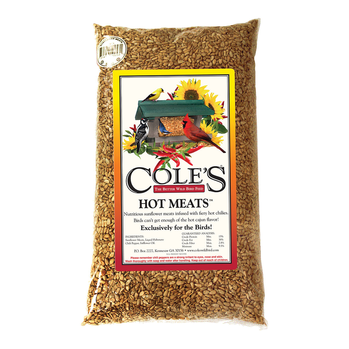 Cole&#39;s Hot Meats HM05 Blended Bird Seed, Cajun Flavor, 5 lb Bag