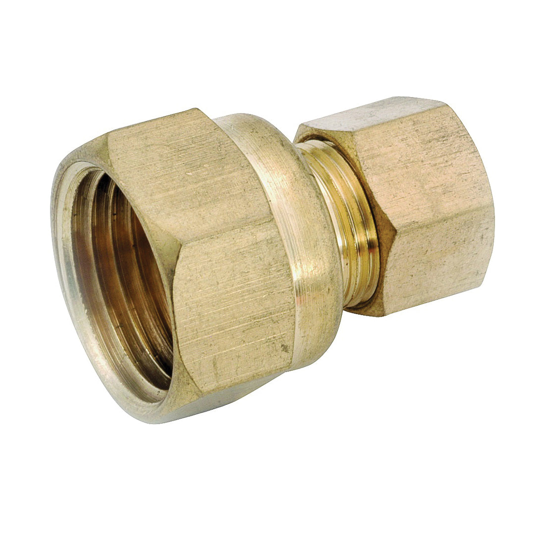 Anderson Metals 750066-0604 Pipe Connector, 3/8 x 1/4 in, Compression x Female, Brass, 200 psi Pressure