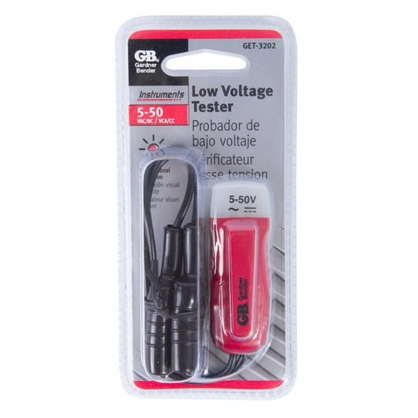 GB GET-3202 Twin Probe Circuit Tester, 5 to 50 V, Functions: Voltage, Red