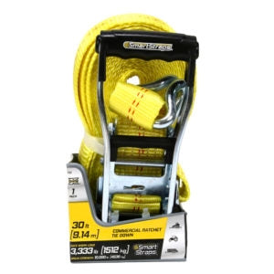 SmartStrap 167 Tie-Down, 2 in W, 30 ft L, Polyethylene, Yellow, 3333 lb, J-Hook End Fitting, Steel End Fitting