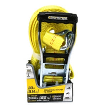 Load image into Gallery viewer, SmartStrap 167 Tie-Down, 2 in W, 30 ft L, Polyethylene, Yellow, 3333 lb, J-Hook End Fitting, Steel End Fitting
