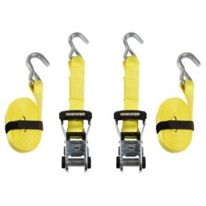 SmartStrap 159 Tie-Down, 1-1/2 in W, 14 ft L, Polyester, Yellow, 1667 lb, Hook End Fitting, Steel End Fitting