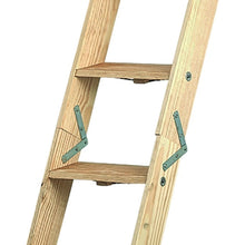 Load image into Gallery viewer, Louisville Premium Series S254P Attic Ladder, 7 ft to 8 ft 9 in H Ceiling, 25-1/2 x 54 in Ceiling Opening, 9-Step, Wood
