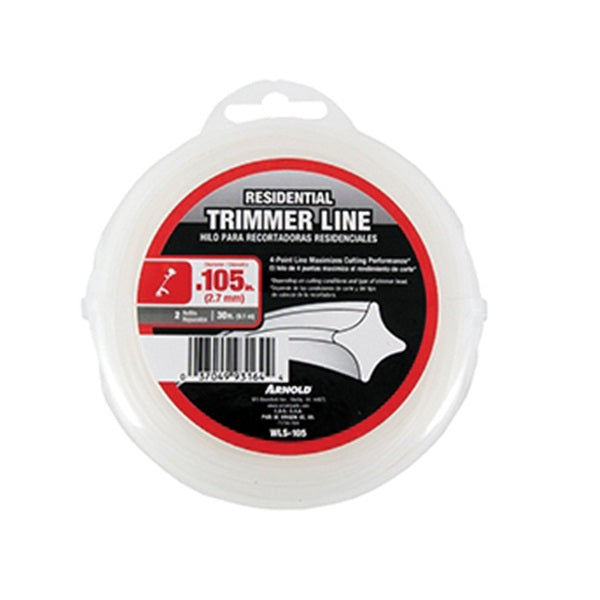 ARNOLD WLS-105 Trimmer Line, 0.105 in Dia, 30 ft L, Nylon
