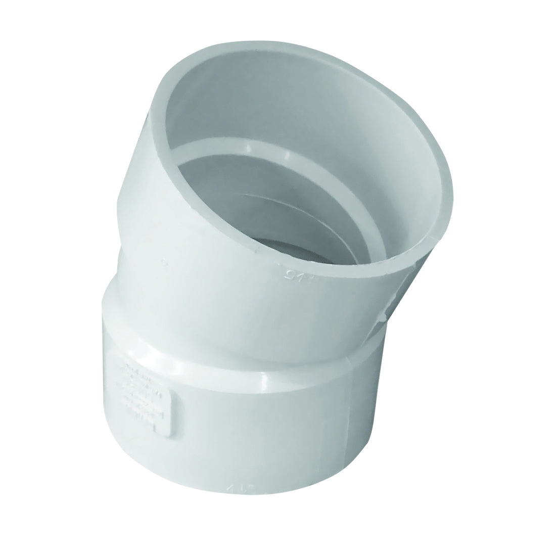 GENOVA 400 Series 40830 Pipe Elbow, 3 in, Hub, 22.5 deg Angle, PVC