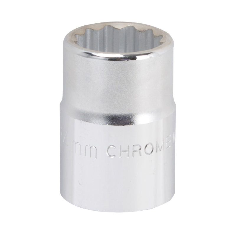 Vulcan MT-SM6024 Drive Socket, 24 mm Socket, 3/4 in Drive, 12-Point, Chrome Vanadium Steel, Chrome