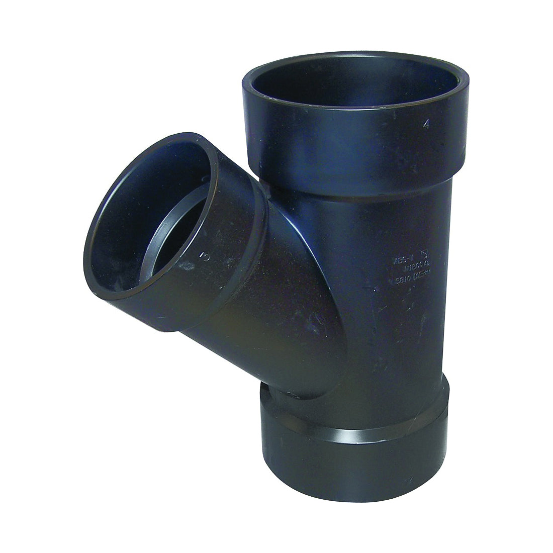 GENOVA 81042 Reducing Pipe Wye, 4 x 4 x 2 in, Hub, ABS, SCH 40 Schedule