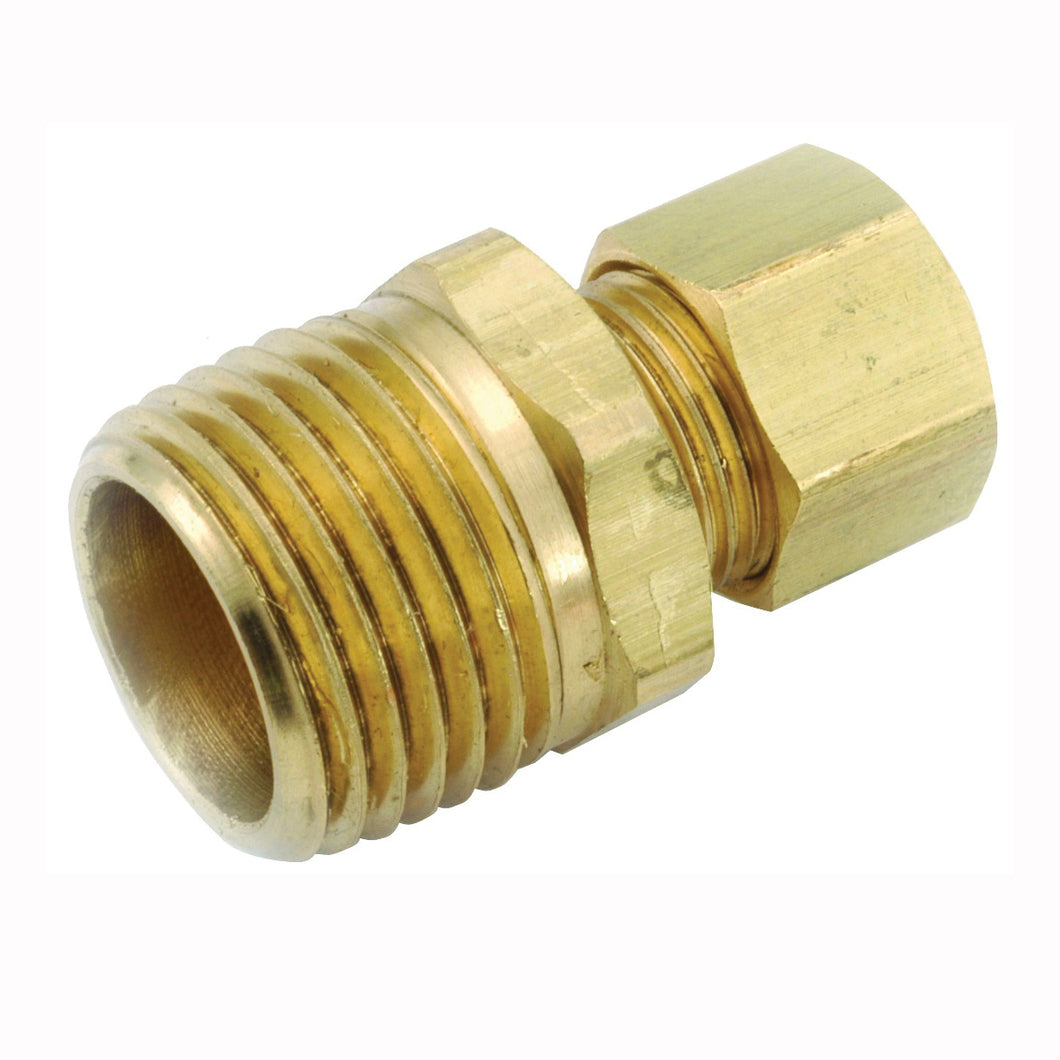 Anderson Metals 750068-1008 Pipe Connector, 5/8 x 1/2 in, Compression x Male, Brass, 150 psi Pressure
