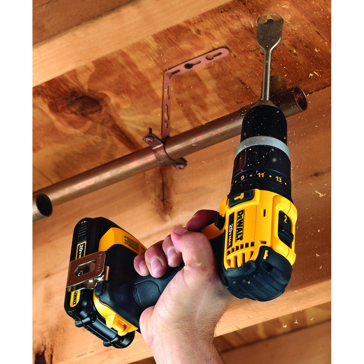 DeWALT DCD785C2 20V Max Compact Hammerdrill Kit (Includes (2) 20V Max 1.5ah Batteries, Charger, Belt Hook, and Contractor Bag)