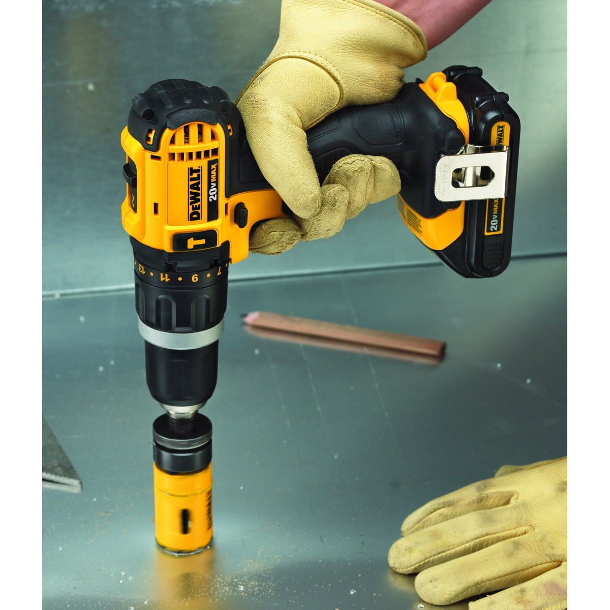 DeWALT DCD785C2 20V Max Compact Hammerdrill Kit (Includes (2) 20V Max 1.5ah Batteries, Charger, Belt Hook, and Contractor Bag)