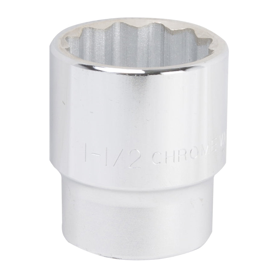 Vulcan MT-SS6048 Drive Socket, 1-1/2 in Socket, 3/4 in Drive, 12-Point, Chrome Vanadium Steel, Chrome