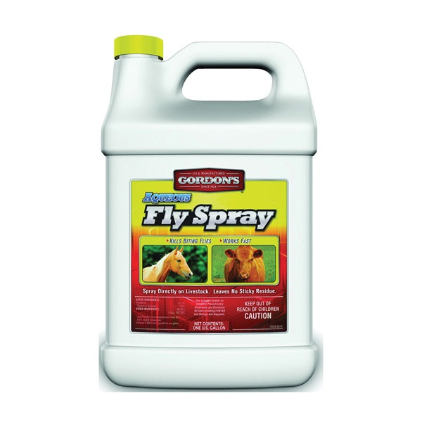 Gordon&#39;s 7301072 Aqueous Fly Spray, Liquid, Yellow, Solvent, 1 gal