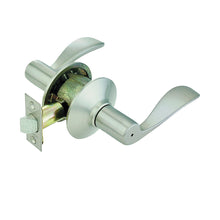 Load image into Gallery viewer, Schlage Accent Series F40V ACC 619 Privacy Lever, Solid Brass, Satin Nickel
