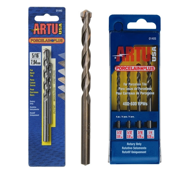 ARTU 01440 Drill Bit, 5/16 in Dia, 4-1/2 in OAL, Flat Flute, 2-Flute, 5/16 in Dia Shank, Straight Shank