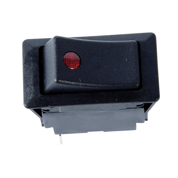 GB GSW GSW-49 Rocker Switch, 10/20 A, 125/250 V, SPST, 0.83 x 1.45 in Panel Cutout, Nylon Housing Material, Black