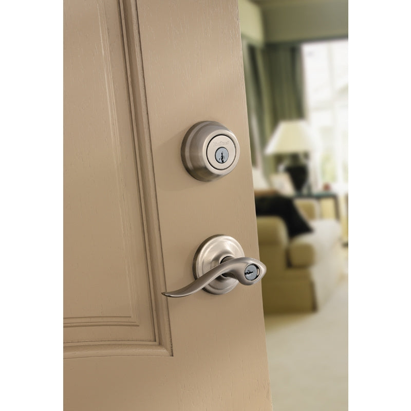 Kwikset Signature Series 991TNL-15 Combination Lockset, 2 Grade, Zinc, Satin Nickel, 2-3/8 x 2-3/4 in Backset