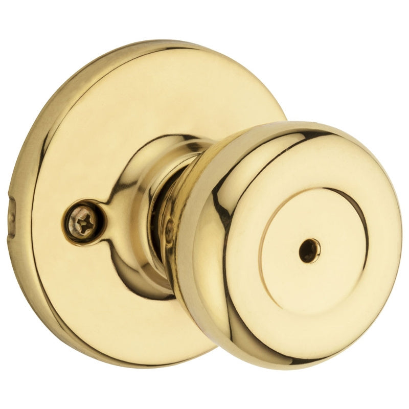 Kwikset 300T3CP Privacy Door Knob, Polished Brass