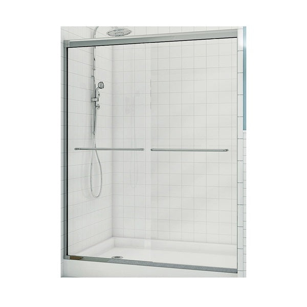 MAAX Aura 135665-900-084000 Shower Door, Clear Glass, Tempered Glass, Semi Frame, 2-Panel, Glass, 1/4 in Glass