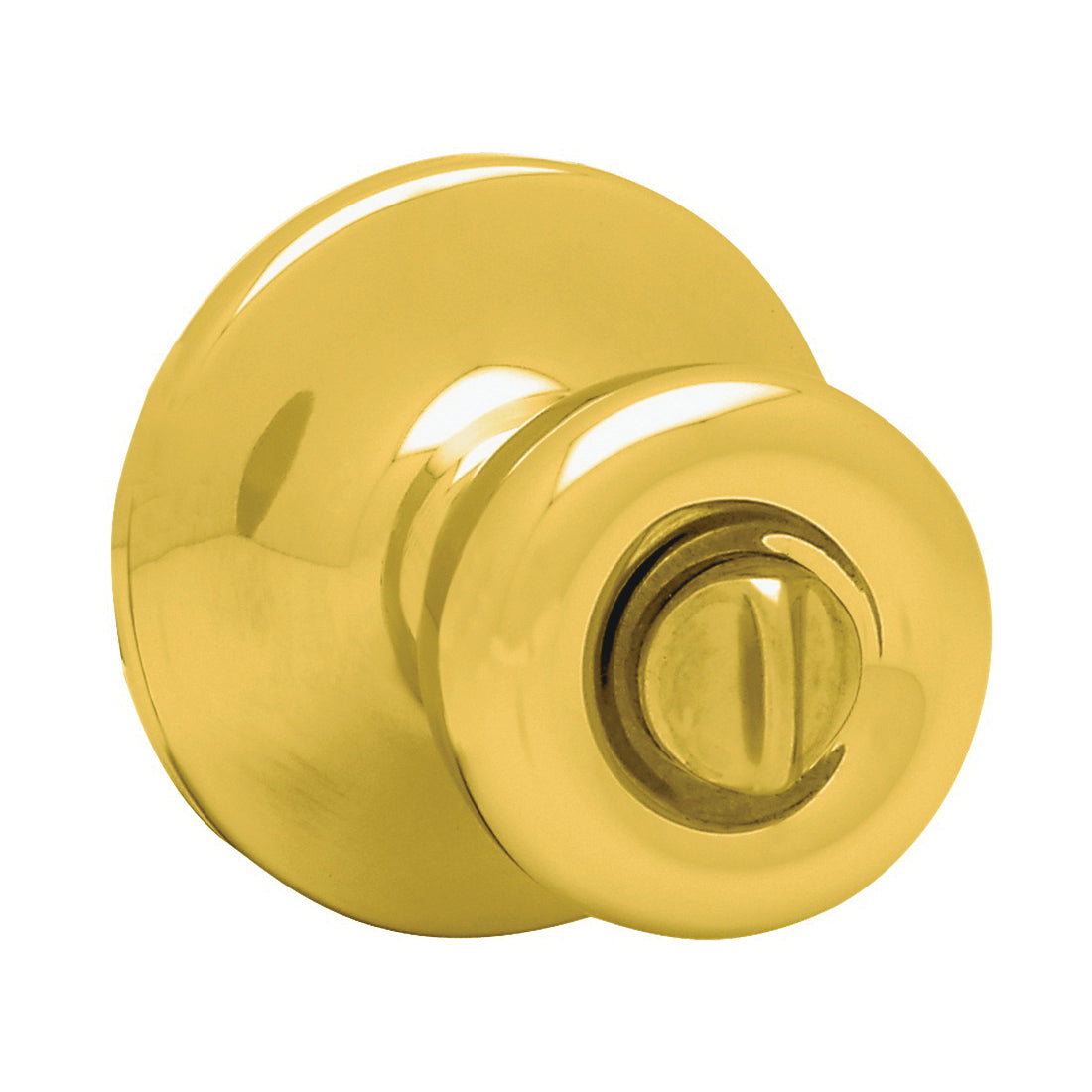 Kwikset 300T3RCLRCSBX Privacy Door Knob, Polished Brass