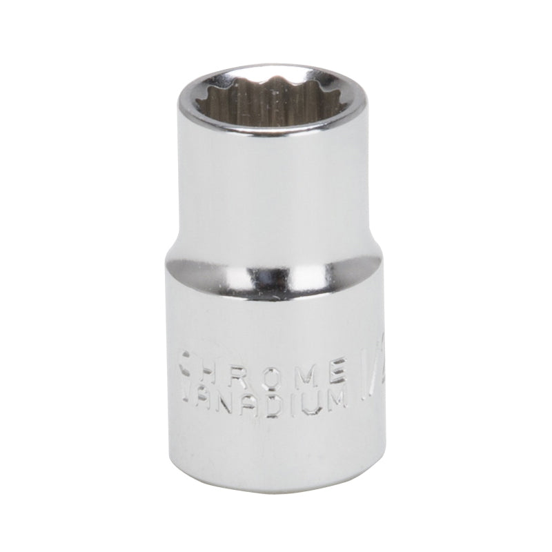Vulcan MT6515506 Drive Socket, 1/2 in Socket, 1/2 in Drive, 12-Point, Chrome Vanadium Steel, Chrome
