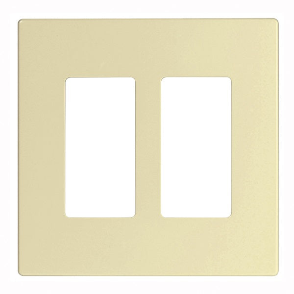 Eaton Cooper Wiring PJ PJS262LA Wallplate, 4.87 in L, 4.94 in W, 2 -Gang, Polycarbonate, Light Almond, High-Gloss