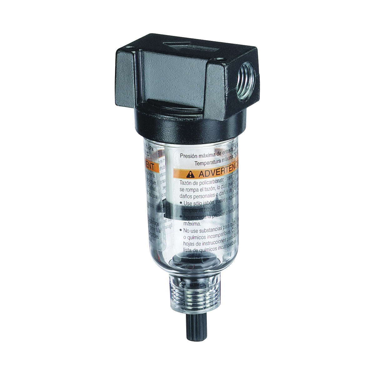 Tru-Flate 24-343 Air Line Filter, Manual, Polycarbonate