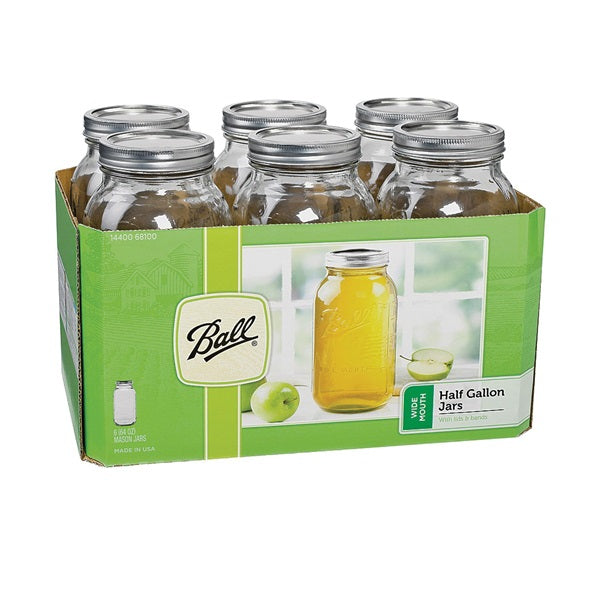 Ball 1440068100 Mason Jar, 64 oz Capacity, Glass