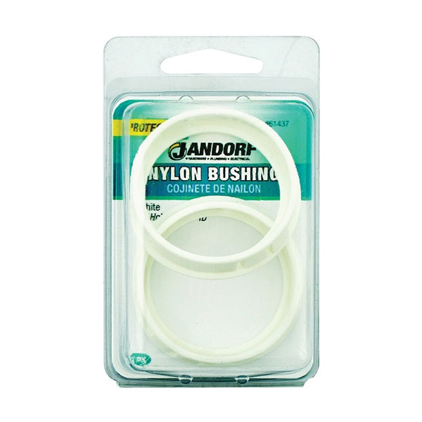 Jandorf 61437 Conduit Bushing, Nylon, White, 1-5/8 in Dia Panel Hole, 0.453 in Thick Panel