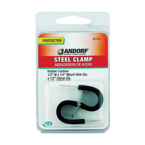 Jandorf 61527 Cushion Clamp, Rubber/Steel, Black