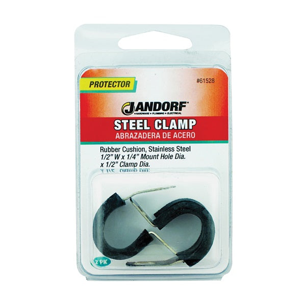 Jandorf 61528 Cushion Clamp, Rubber/Stainless Steel, Black