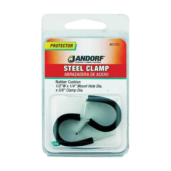 Jandorf 61533 Cushion Clamp, Rubber/Steel, Black