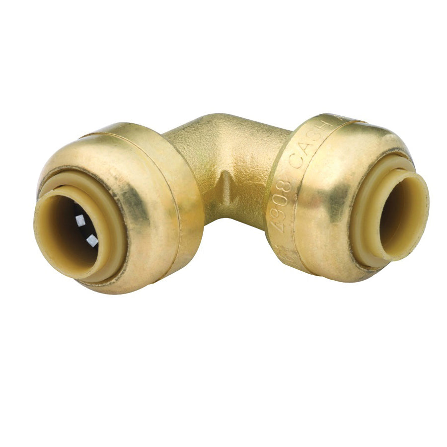 SharkBite U244LFA Tube Elbow, 1/4 in, 90 deg Angle, Brass, 200 psi Pressure