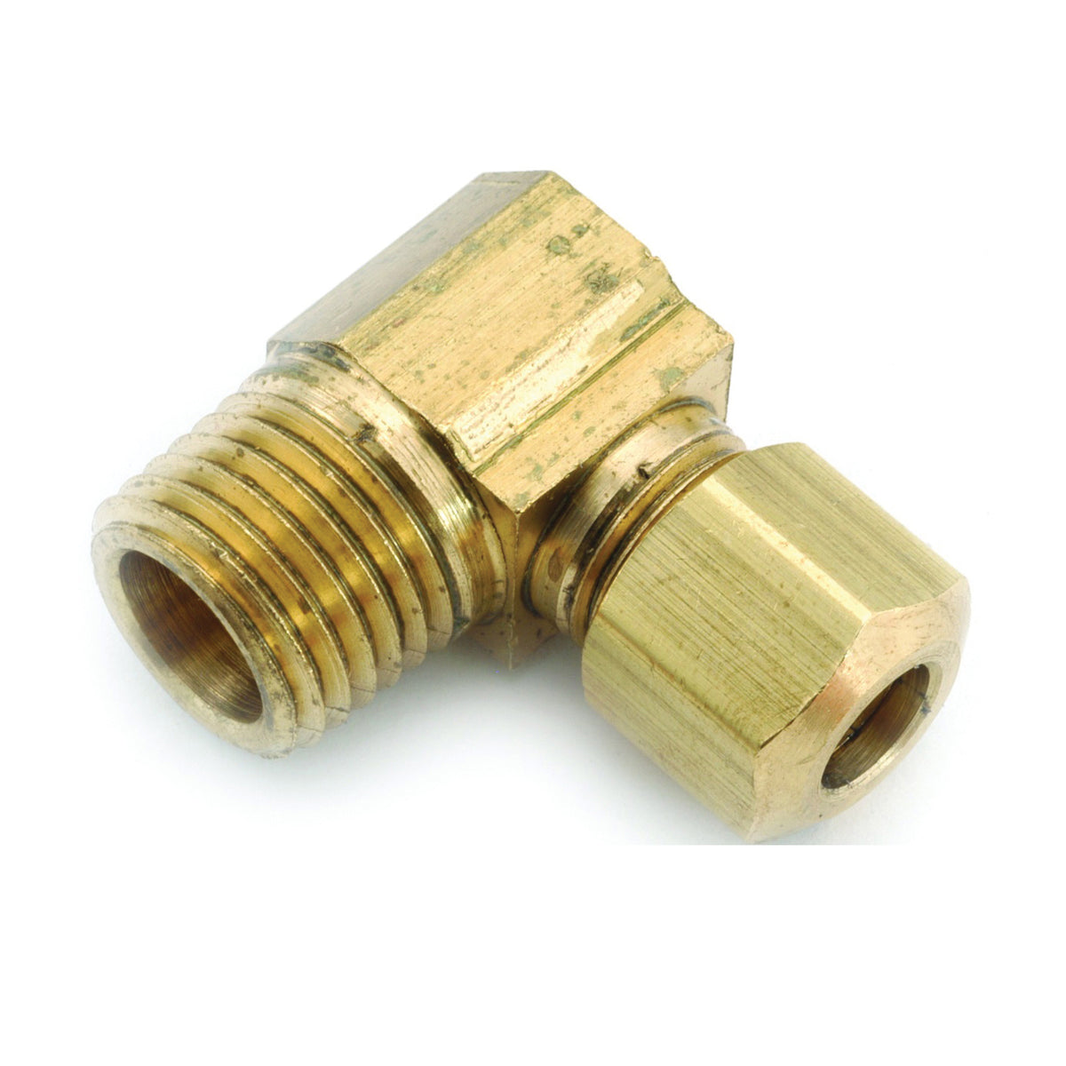 LASCO 17-6946U Pipe Elbow, 1/2 x 3/8 in, Compression x MPT, 90 deg Angle, Brass, 200 psi Pressure