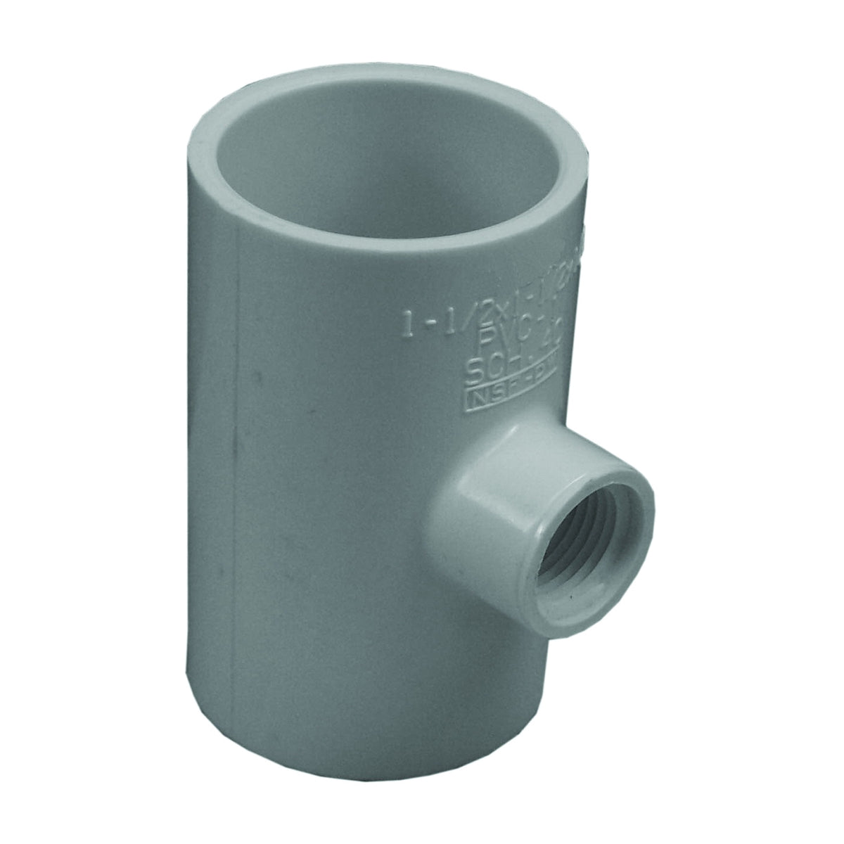 GENOVA 300 Series 31478 Pipe Reducing Tee, 1-1/2 x 1/2 in, Slip x Slip-Joint x FIP, PVC, White, SCH 40 Schedule