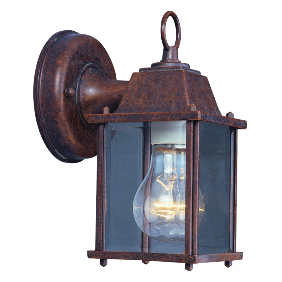 Boston Harbor Outdoor Wall Lantern, 120 V, 60 W, A19 or CFL Lamp, Aluminum Fixture, Rustic Brown