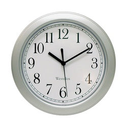 Westclox 46984A Clock, Round, Silver Frame, Plastic Clock Face, Analog