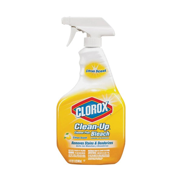 Clorox Clean-Up 30878 Kitchen and Bathroom Cleaner, 32 oz Bottle, Liquid, Citrus, Pale Yellow