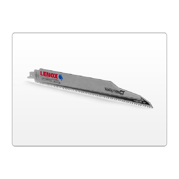 Lenox Demolition CT 1832143 Reciprocating Saw Blade, 1 in W, 9 in L, 6 TPI, Carbide Cutting Edge