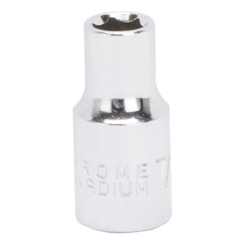 Vulcan MT6482251 Drive Socket, 7/32 in Socket, 1/4 in Drive, 6-Point, Chrome Vanadium Steel, Chrome