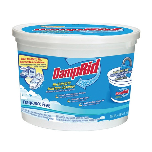 DampRid FG50T Moisture Absorber, 4 lb Tub, Solid, Odorless